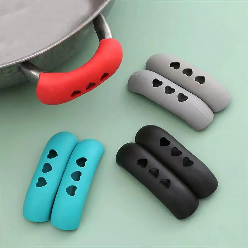 

2Pcs/Set Anti-scald Handle Gloves Anti-Scalding Non-Slip Silicone Lid Pot Handles Insulation Glove Clips Kitchen Accessories