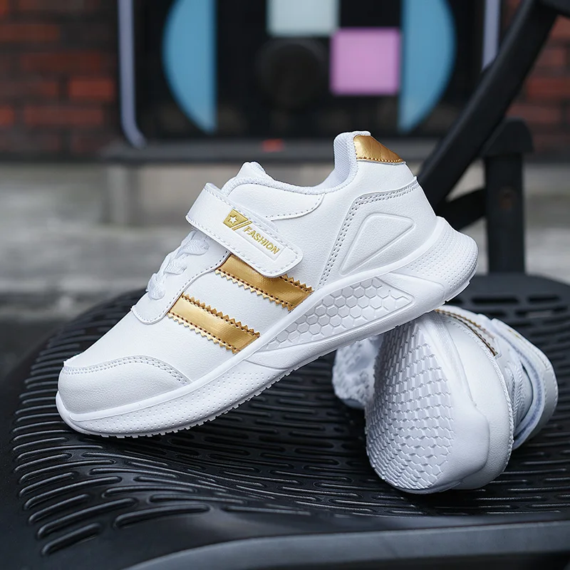 Children's Fashion Sports Shoes Boys Running Shoes Leisure Breathable Outdoor Kids Shoes Lightweight Sneakers Girls White Shoes