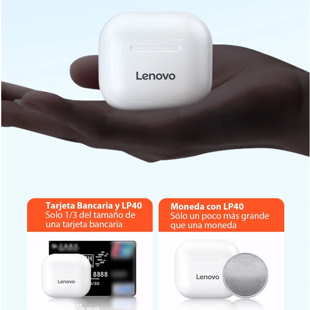 TWS-стереонаушники Lenovo LP40 с поддержкой Bluetooth 5 0 и сенсорным управлением 230 мА · ч -