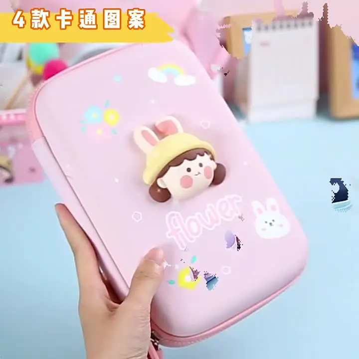 

3D Pencil Case EVA Cartoon Design Pen Bag Pink Girl Rabbit Bear School Stationery Office Supplies Boy Astronaut Storage Holder I