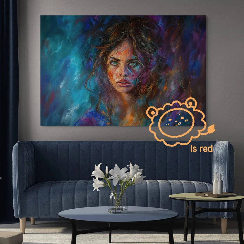 Женское искусственное лицо женщины абстрактная девушка Midjourney холст печать на