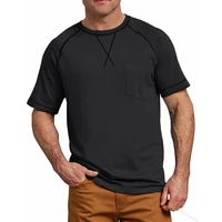 men t shirt top summer fashion solid color loose pockets stitching t shirt mens casual short sleeve round neck pullover t shirt