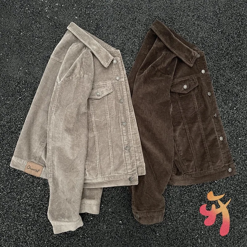 Винтажные зимние вельветовые куртки Cleanfit с лацканами American 24ss повседневные