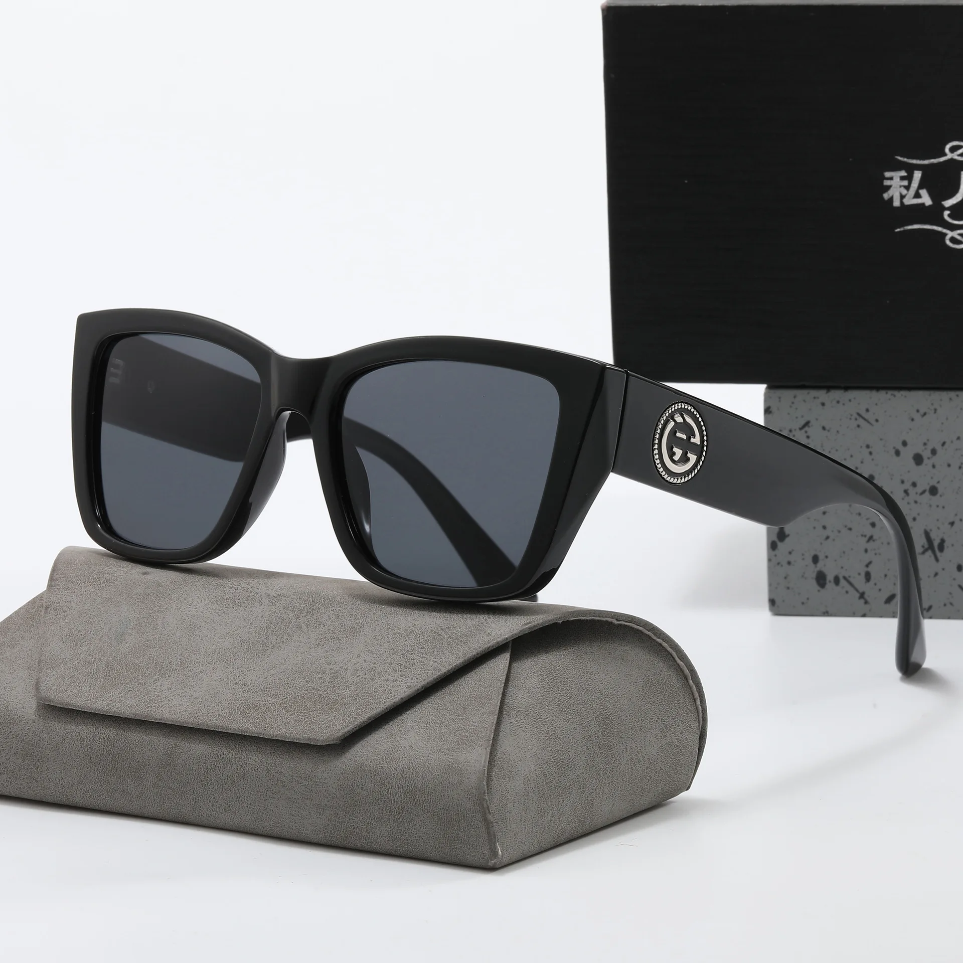 Винтажные квадратные поляризованные солнцезащитные очки из поликарбоната