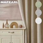 Льняные прозрачные шторы в японском стиле для гостиной, спальни, бежевые тюлевые шторы для окон, драпировки, шторы для искусственных волос