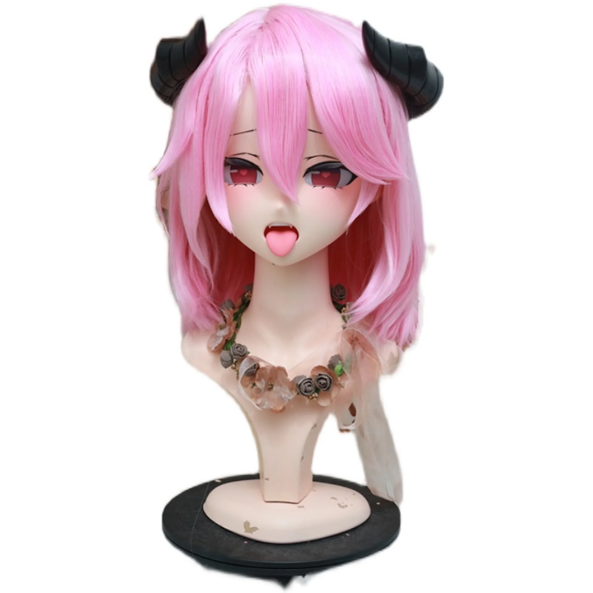

(NFD-903) Customize Character Female/Girl Resin Kig Half Head With Lock Anime Cosplay Japanese Animego Kigurumi Mask