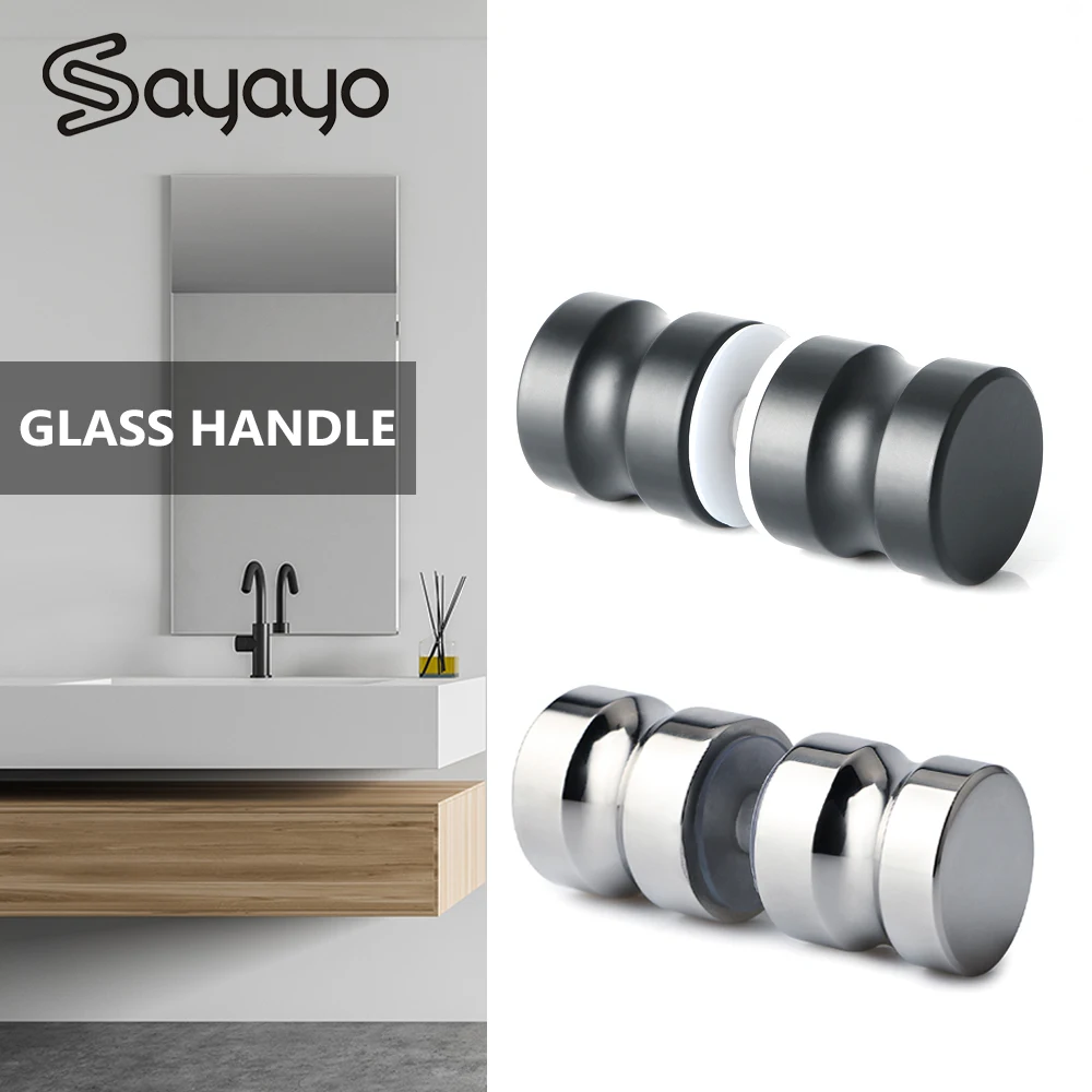 

Glass Door Handle 1.1" Dia Single Glass Door Knob Bathroom Shower Cabinet Handle 304 stainless steel Screw Home Hardware