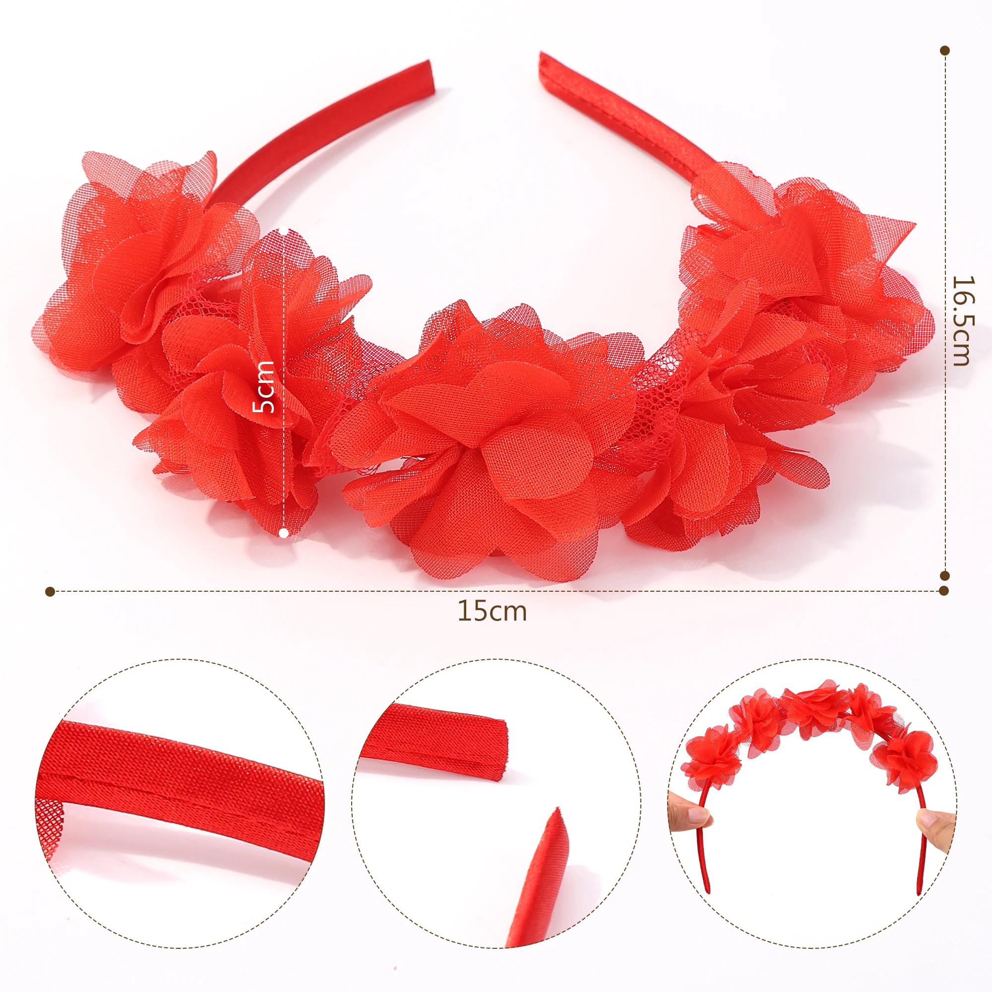 9 шт./компл. однотонная повязка на голову с цветком простая и подходит для девочек