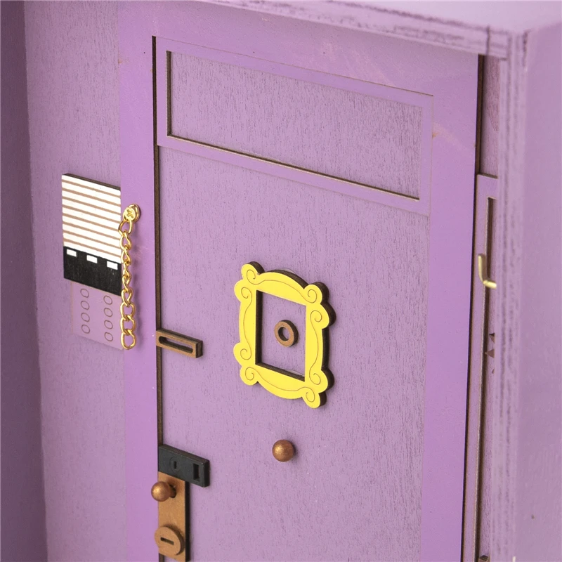 monicas door friends key holder wooden purple door keychain hanger friend home decor hanging key storage wall decoration gifts free global shipping