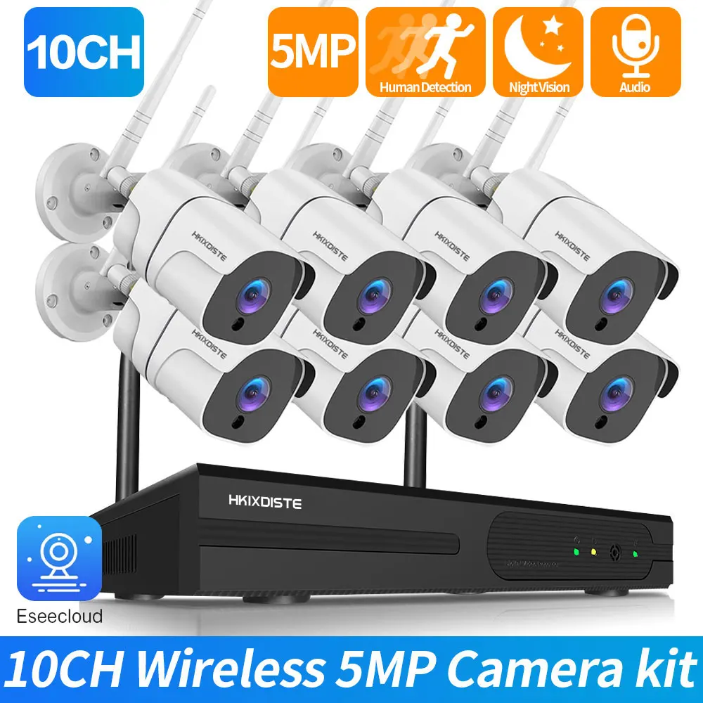 

Беспроводная IP-камера видеонаблюдения 10CH 5MP Wi-Fi NVR 5.0MP IR Night Vison