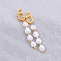 korean fashion shell drop earrings for women gold stainless steel luxury jewelry 2022 new female accessories