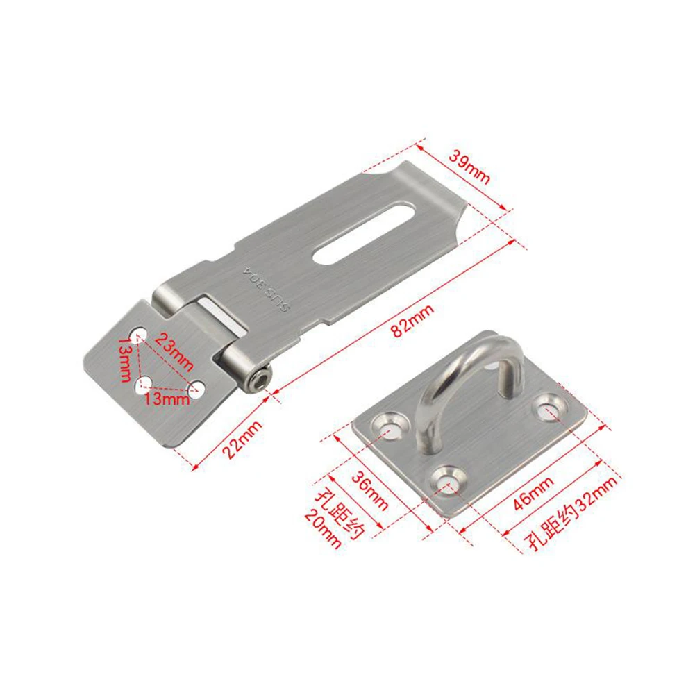 

Door Clasp Lock Stainless Steel Padlock Hasp Staple Gate Shed Latch Lock Buckle Burglar-proof Security Door Hardware