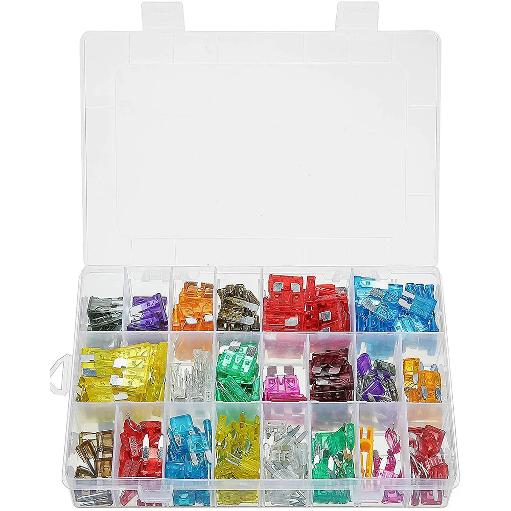 

100pcs Automotive Fuses Assortment Kit Standard Medium Blade Fuse Set + Car Aluminum Blade Fuse Holder Waterproof 2-35A for Car