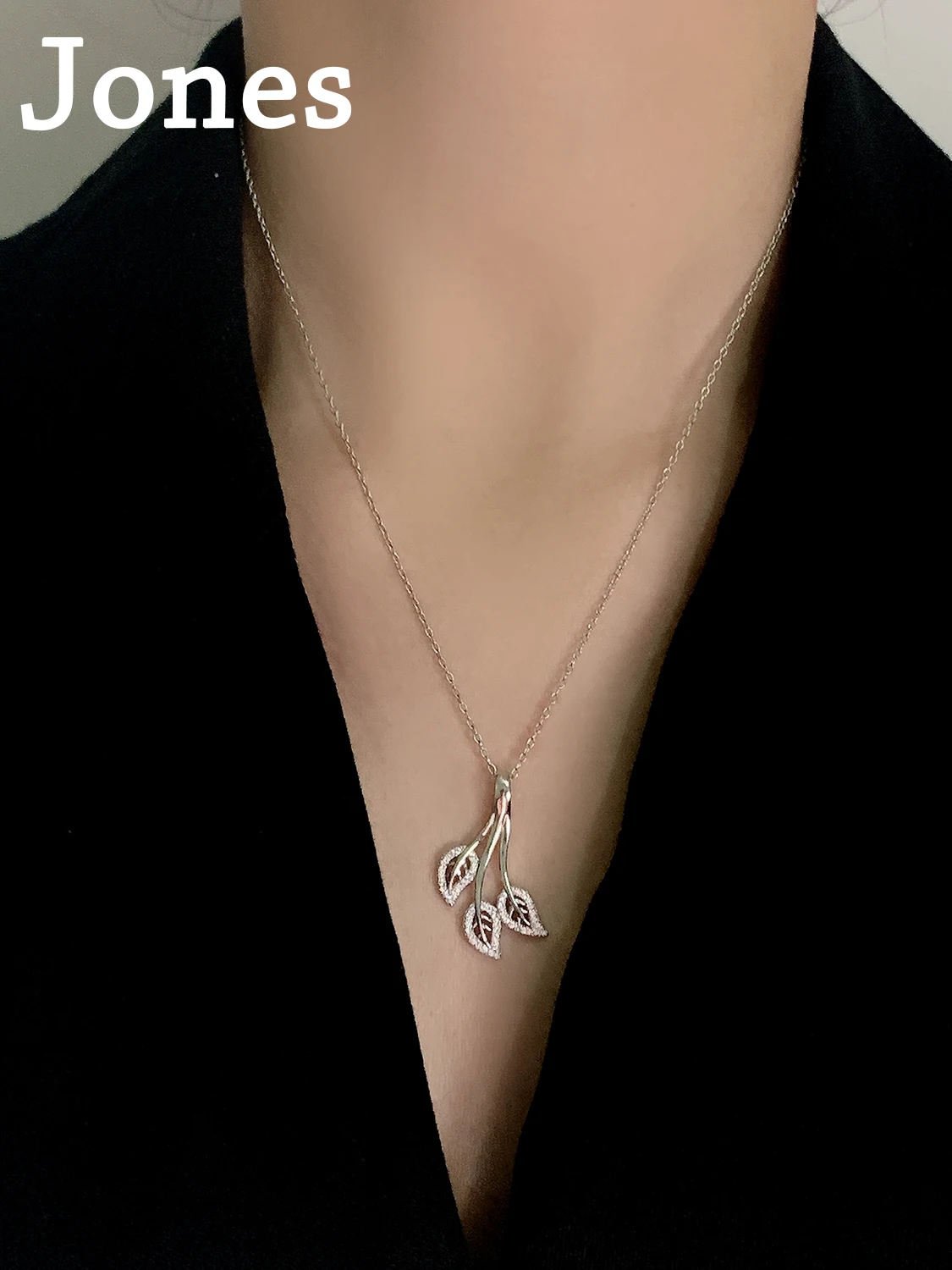 

s925 Sterling Silver Leaves Necklace Simplicity Europe And The United States Fashion Clavicle Chain Ladies Secklace Pendant