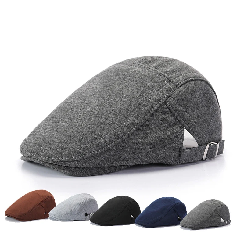 

Adjustable Newsboy Caps Peaked Cap Men Woman Casual Beret Forward Cap British Style Solid Color Breathable Driving Cabbie Hat