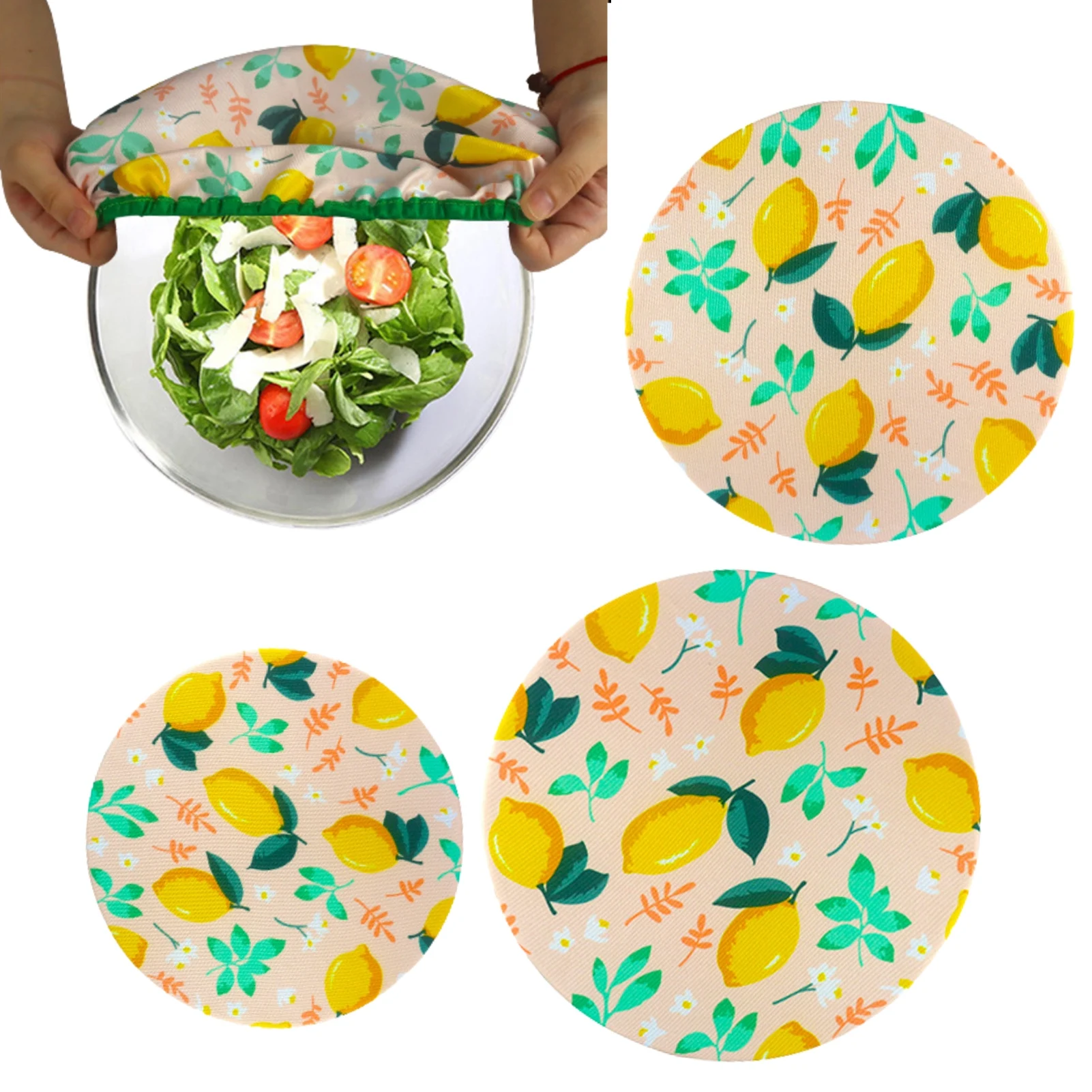 

3 Pieces Cotton Bowl Covers Elastic Food Storage Container Cover 100 Cotton Cloth With Elastic Edging Eco Friendly Washable And