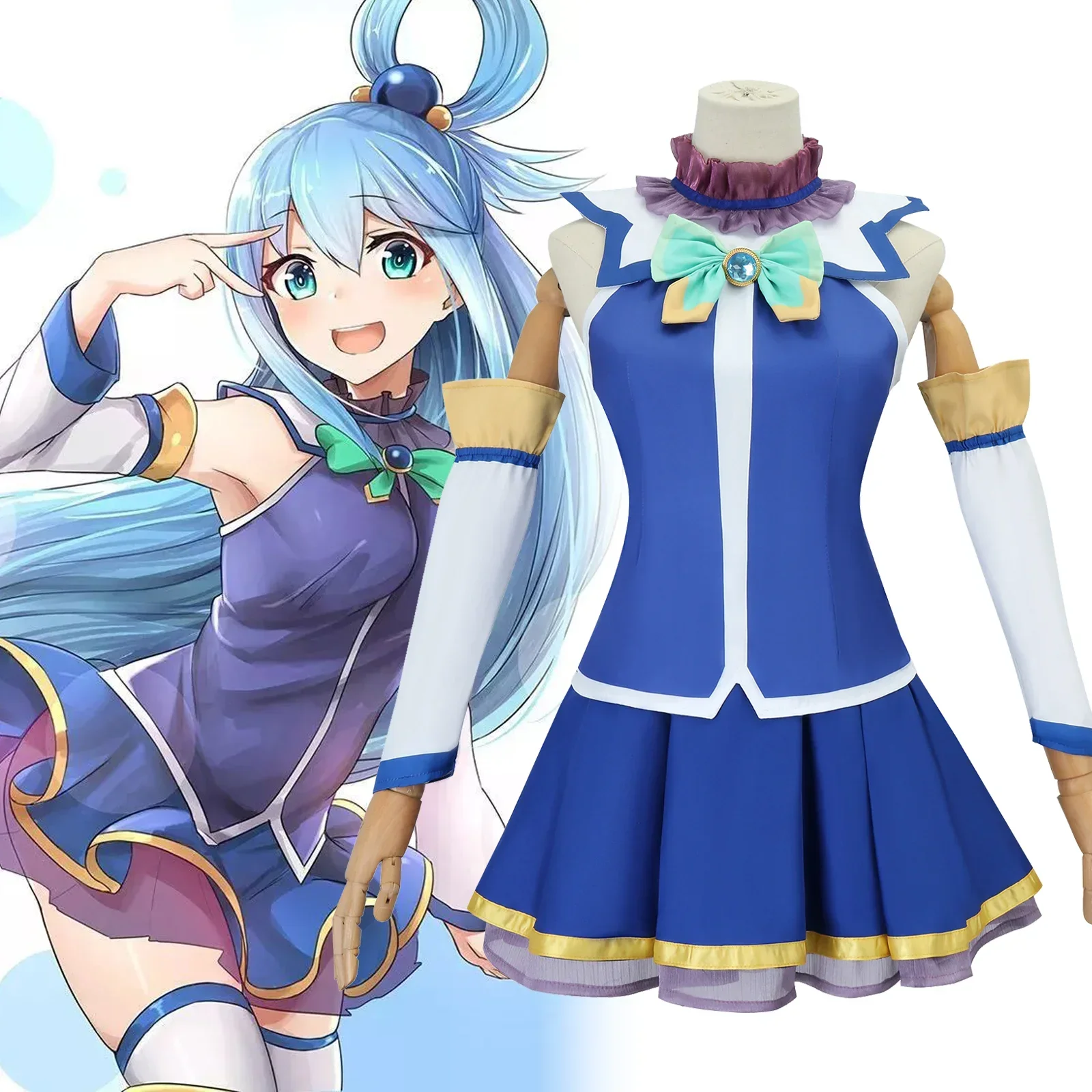 Аниме Kono Subarashii Sekai Ni Shukufuku Wo Aqua Косплей Костюм Взрослых Женщин Cos Униформа Лолита
