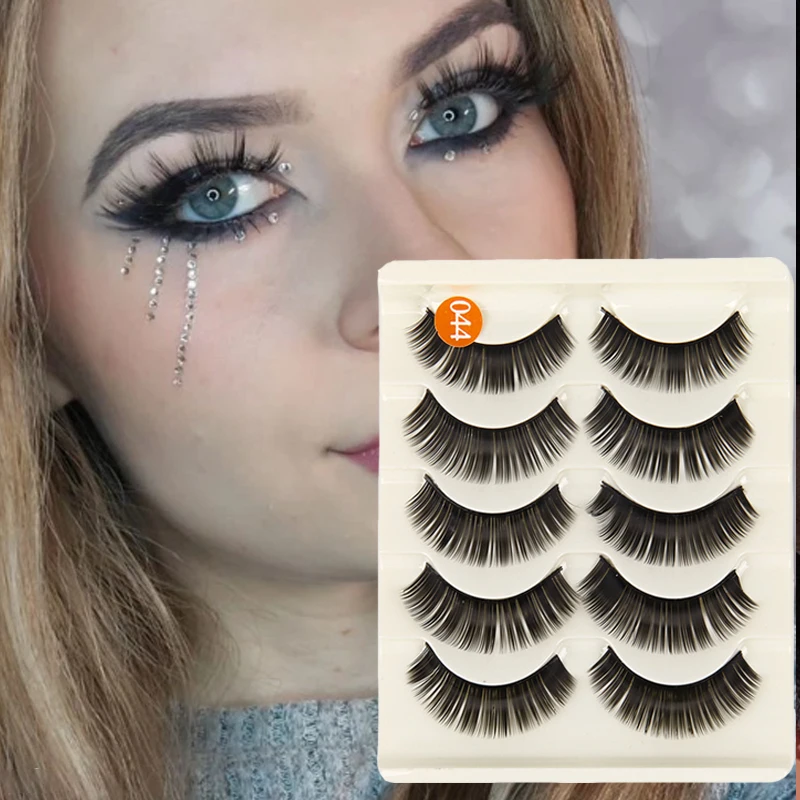 

5 Pairs Eyelashes Natural Long 3D Faux Mink Lashes Fluffy Volume Mink False Eyelashes Cruelty Free Wispy Lashes Makeup Cilios