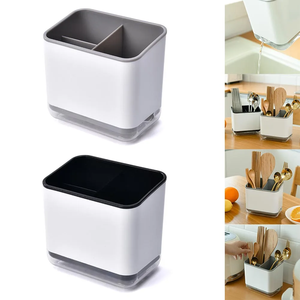 Многофункциональный сливной стеллаж для хранения столовых приборов с двойным