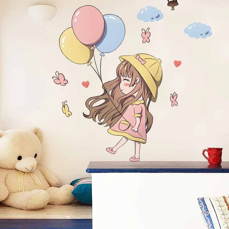 

Cartoon Fairy Girl Wall Stickers Vinyl DIY Kids Rooms Mural Decals for Baby Bedroom Children Dormitory Nursery Home Decoration