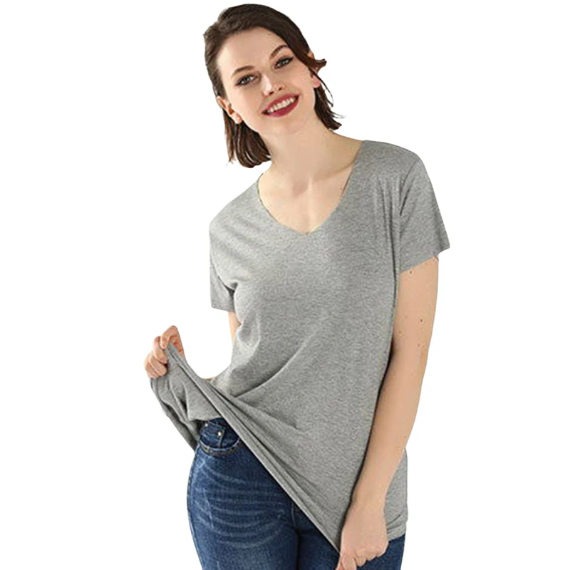 

Летняя женская футболка в рубчик, повседневный топ с коротким рукавом, Однотонная футболка с V-образным вырезом, топы, базовый топ, клокий 1