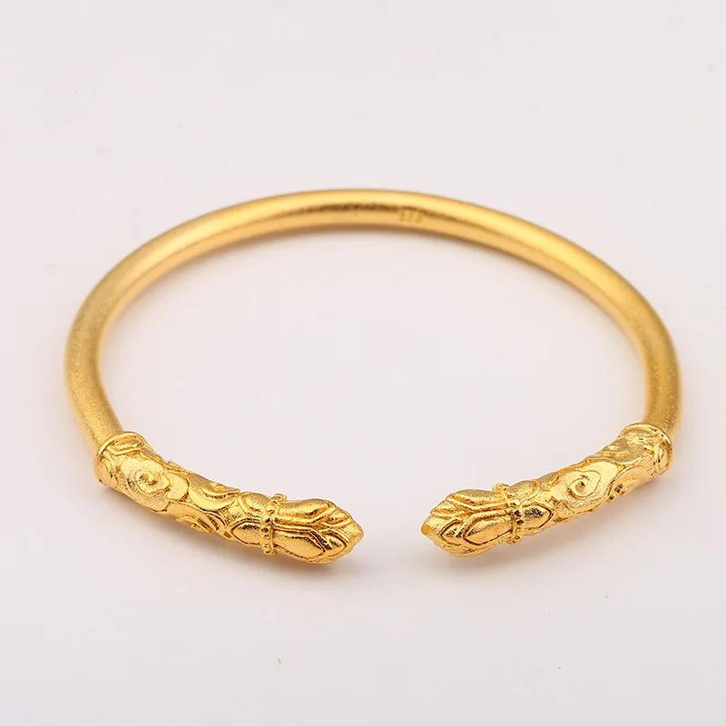 Simple Gold Dubai Ladies Bracelet African Arabian Jewelry Accessories Wholesale Fashion Dubai Sandblasting Bracelet Jewelry