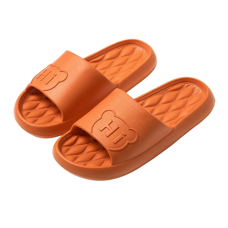 Cute Bear Home Slippers for Women Summer House Bathroom Lightweight EVA Couple Korean Style Cartoon Cool Flats Shoes Slides Male