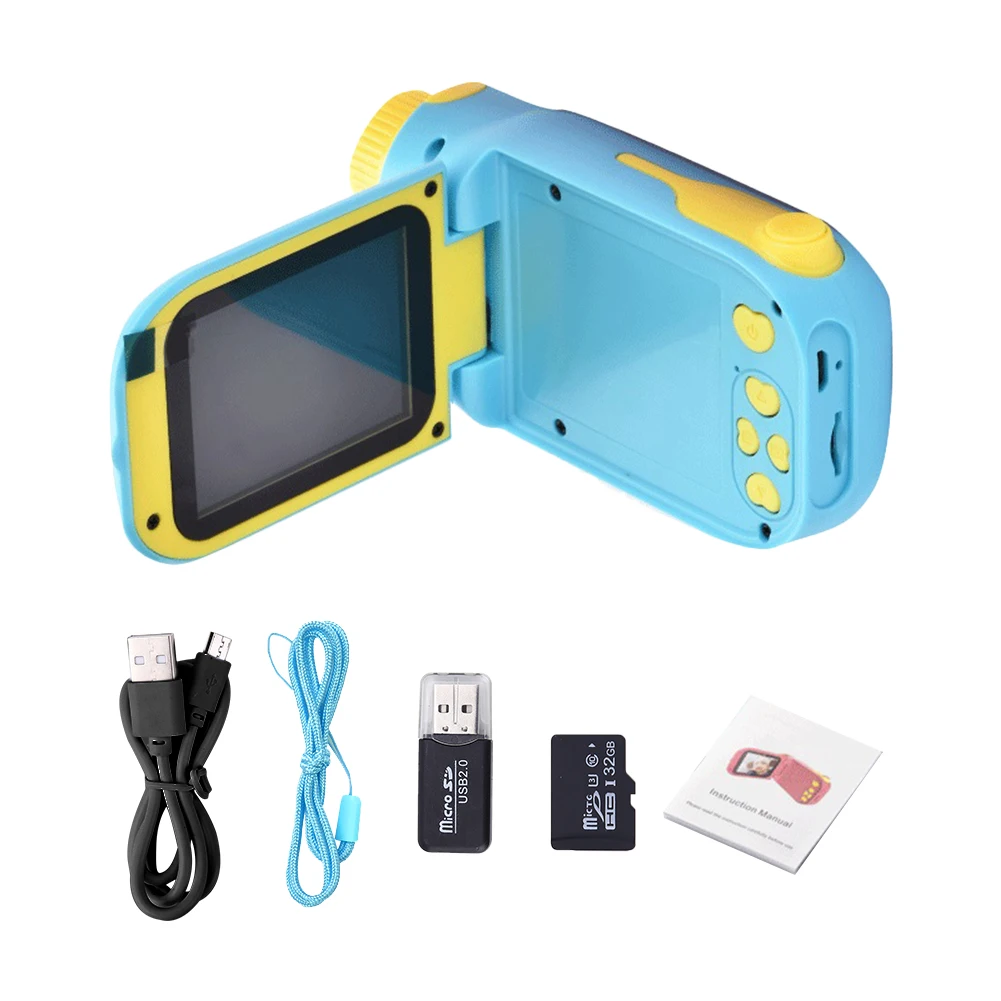 

2.0 Inch IPS Screen Children Video Camera Educational Toys 1080P Kids Digital Camera Video Recorder DV Camcorder Birthday Gift