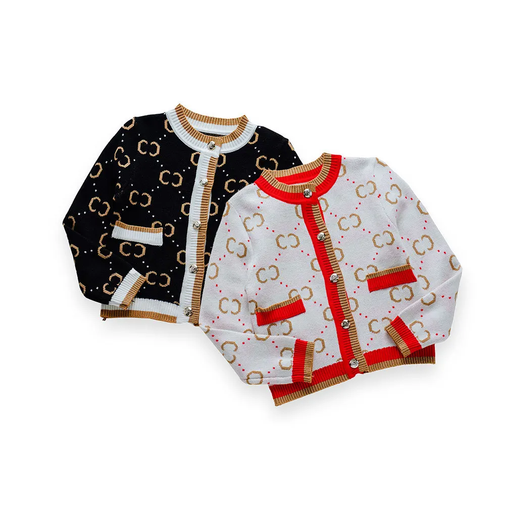 

Fashion Girls Sweater 2023 New Design Spring Single Breasted Kids Clothes Tops Clothes Windproof Fall Knitted Outerwear