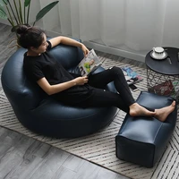 soft black lounge chairs sofa footrest leather comfort protection chairs comfortable recliner meubles de salon household items