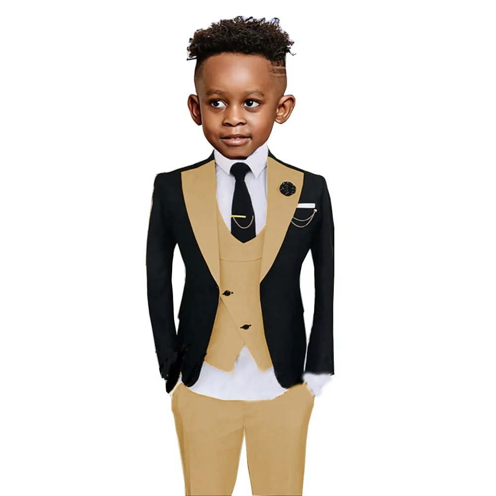 Красивый костюм для мальчиков из трех предметов детей от 2 до 16 лет свадебный