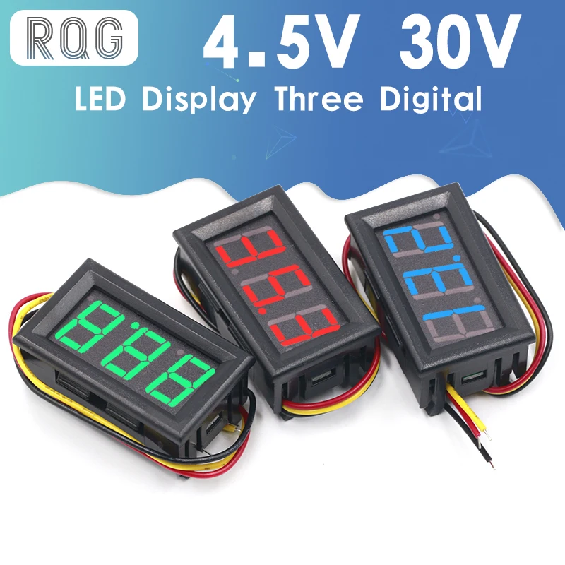 0.56 Inch Mini Red Green Blue LED Display Panel Voltage Meter Voltmeter Home Use Voltage 3 Three Digital DC 4.5V 30V 2 / 3 Wires