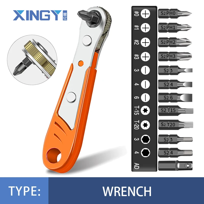 

Набор гаечных ключей с храповым механизмом, набор отверток 1/4 дюйма, универсальный гаечный ключ, магнитные биты, розетка с двумя направления...