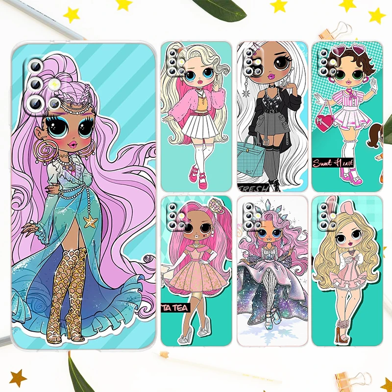 

L.O.L. SURPRISE Doll Gril For Samsung Galaxy A50 A30 A73 A71 A53 A52 A51 A33 A32 A22 A03 A03S A02S A31 Transparent Phone Case