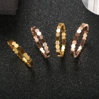 zmfashion multilayer cuff rings cz crystal gold color stack zircon for women stainless steel luxury brand trendy wedding jewelry