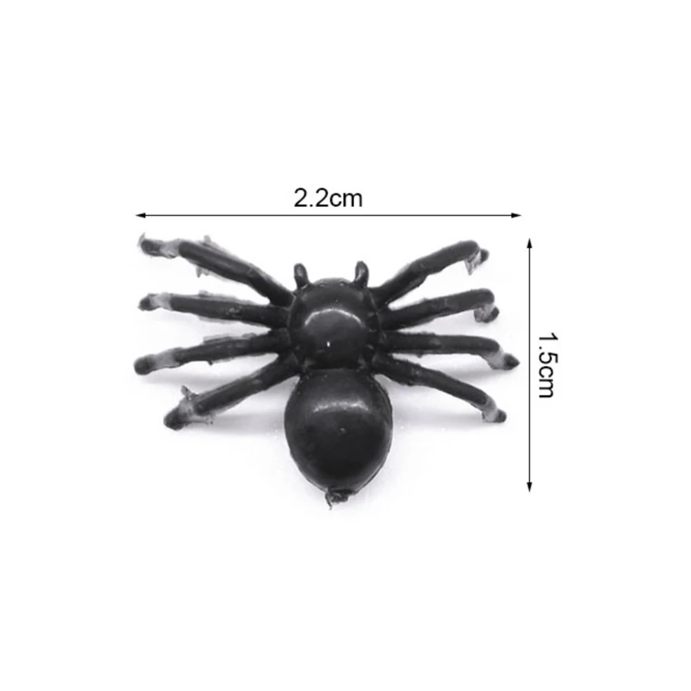 

100% Brand New Plastic Spiders Tricky Toys Halloween Supplies PE Party Supplies Plastic Spiders 2.2*1.5CM Black