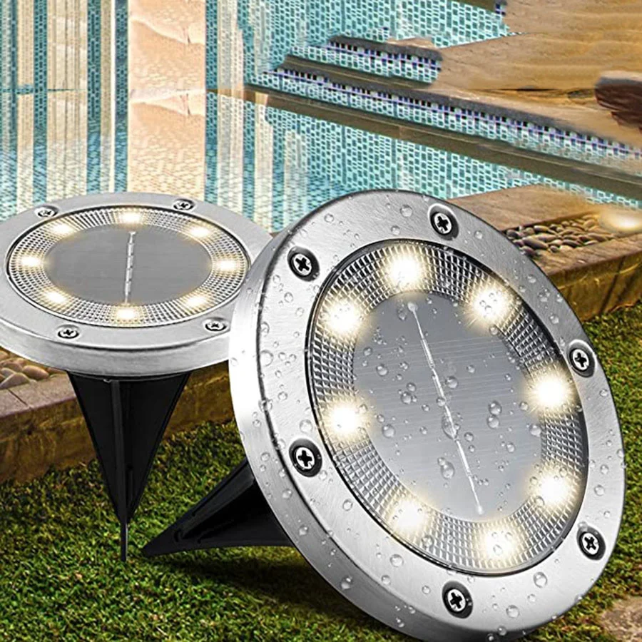 

Solar Powered Ground Lamps 8LEDS Outdoor Waterproof Solar Garden Landscape Light for Yard Deck Lawn Patio Pathway Walkway Decor