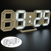electronic clock 3d led wall clock table clock 9 7 inch 1224 hr timedatetemperature display adjustable brightness for room