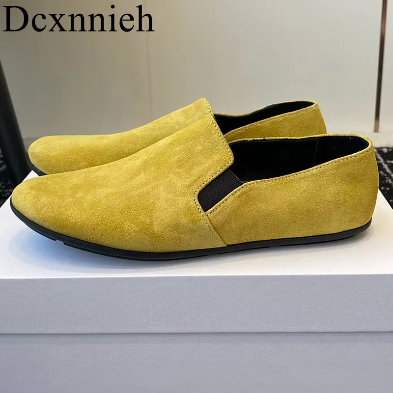 Демисезонные детские замшевые туфли Dou женские универсальные лоферы на плоской