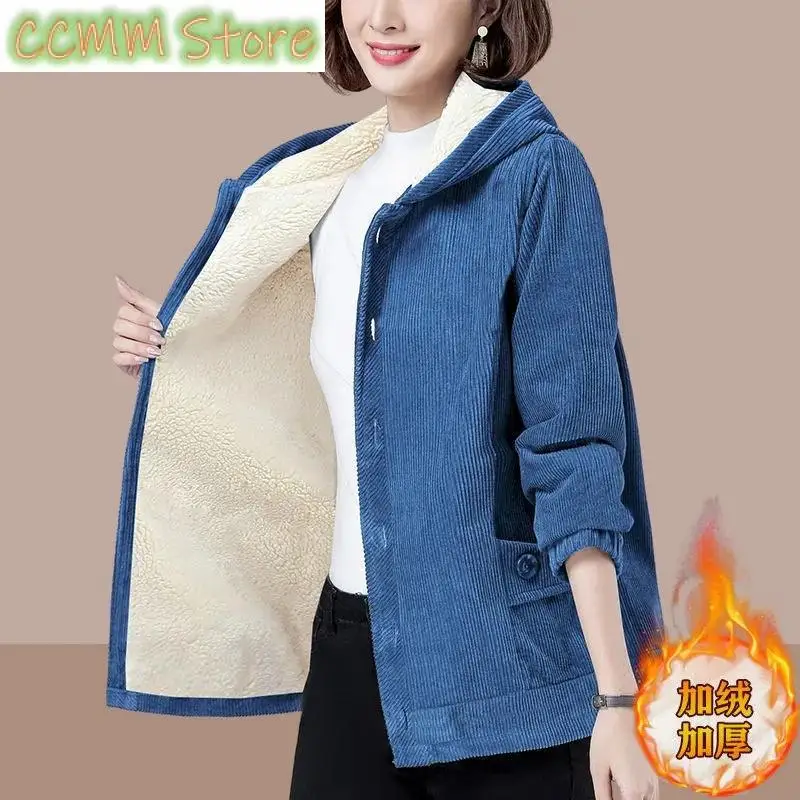 Сплошной цвет весенне-осенняя вельветовая куртка женская зимняя верхняя одежда