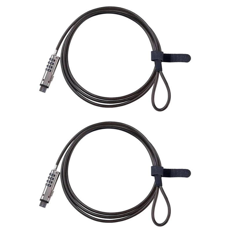 

2X 4 Digital Universal Lock USB Laptop Security Cable Lock For Computer