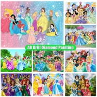 full round diamond mosaic embroidery cartoon disney princess diy ab diamond painting cross stitch kits picture rhinestones ll87