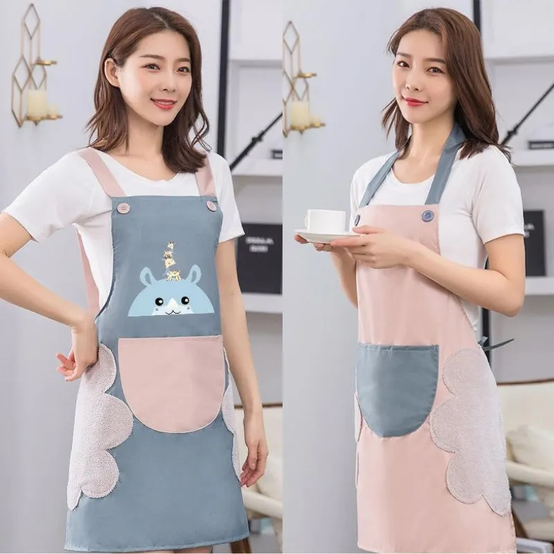 

Домашний фартук для приготовления пищи ручной протирания маслостойкий водонепроницаемый Пояс Для Взрослых Модный кофейный комбинезон про...