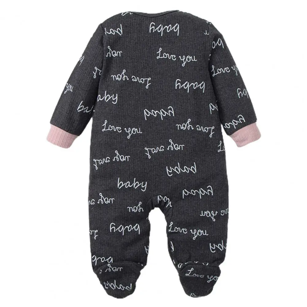 

Good Grey Color Creative Pattern Baby Girl Boy Jumpsuit Pajamas Infant Winter Garment for Spring Baby Romper Baby Romper