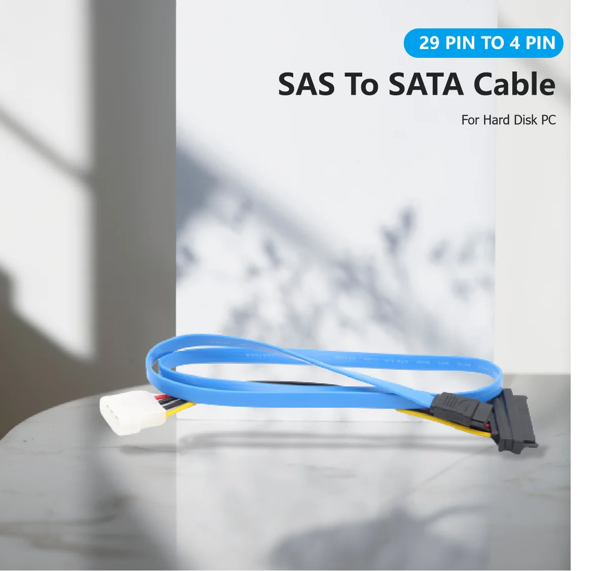 7-контактный разъем SATA к 4-контактному штекеру и 29 контактным внешним кабелям для