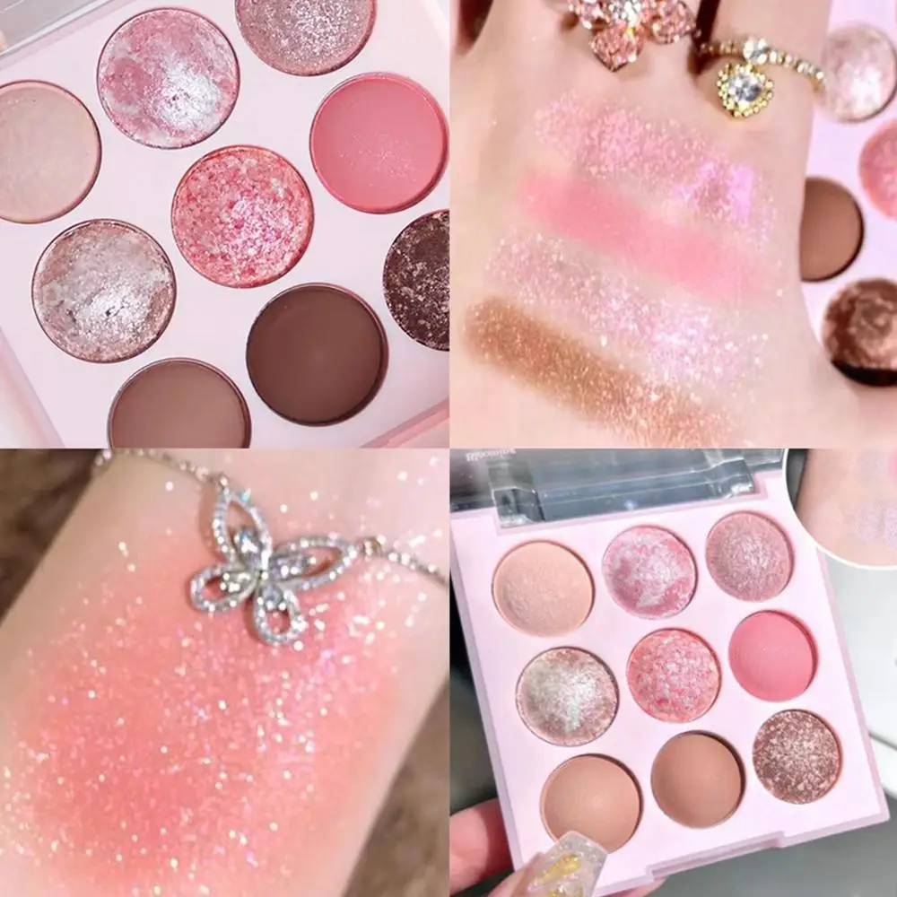 

Ice Cream Eyeshadow Palette Glitter Rose Aegyosal Blush Oat Milk Tea Purple Eye Shadows Cool Tone Korean Makeup Women Cosmetics