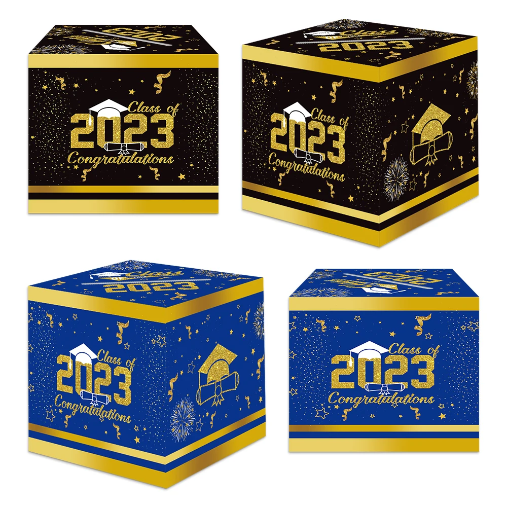 

Blue Black Graduation Scene Layout Props Message Card Box for Graduation Gift Graduation Party Favors Decor Party Supplies