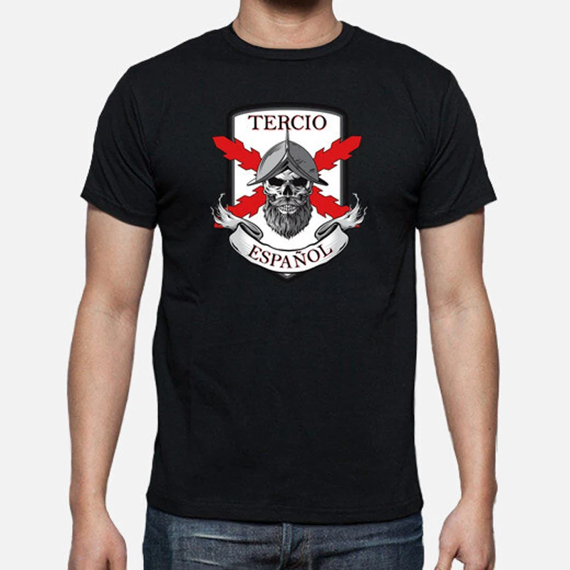 

Cruz De Borgoña, Español Tercio Soldado Calavera T Shirt New 100% Cotton Short Sleeve O-Neck T-shirt Casual Mens Top