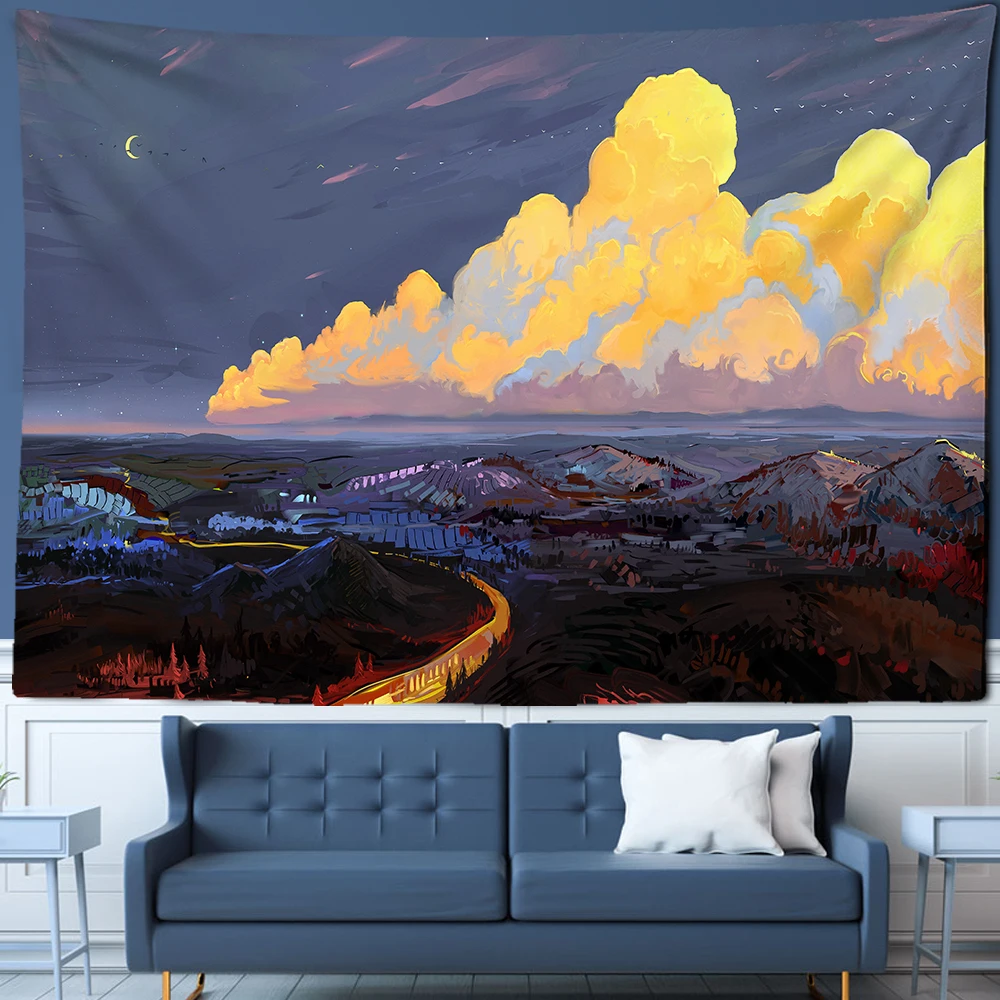 

Anime Scenery Uv Reactive Tapestry Wall Home Decor Wall Hanging Tapestry Bedroom Background Decor Cute Fashion Wall Covering