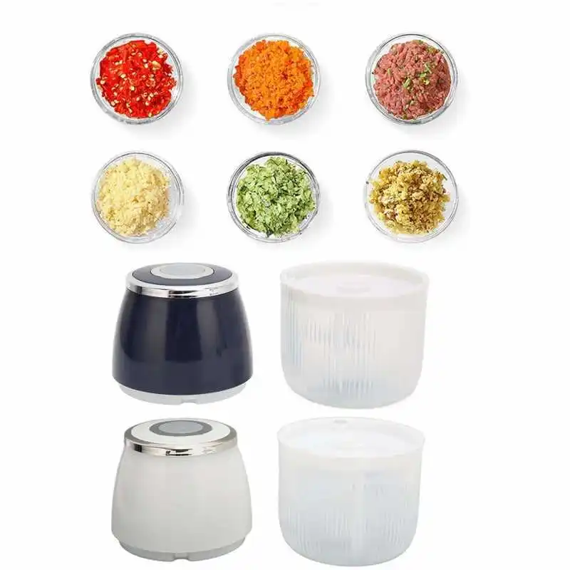 

USB Wireless Electric Garlic Masher Press Mincer Electric Garlic Chopper 3 Blade Powerful Motor Multifunctional Food Processor